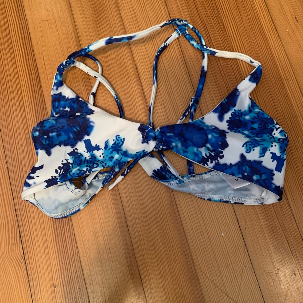 Blue bikini top